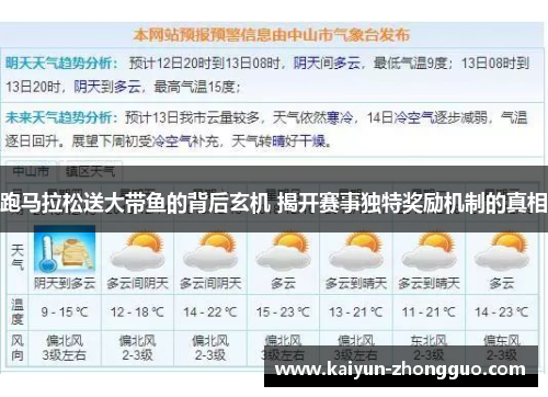 跑马拉松送大带鱼的背后玄机 揭开赛事独特奖励机制的真相